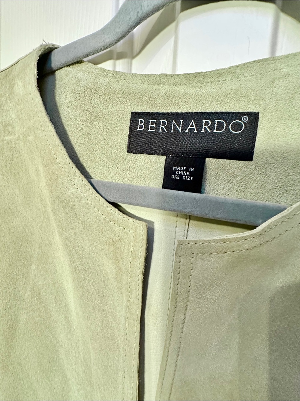 Bernardo Light Sage Suede Poncho Tunic - Picture 2 of 4